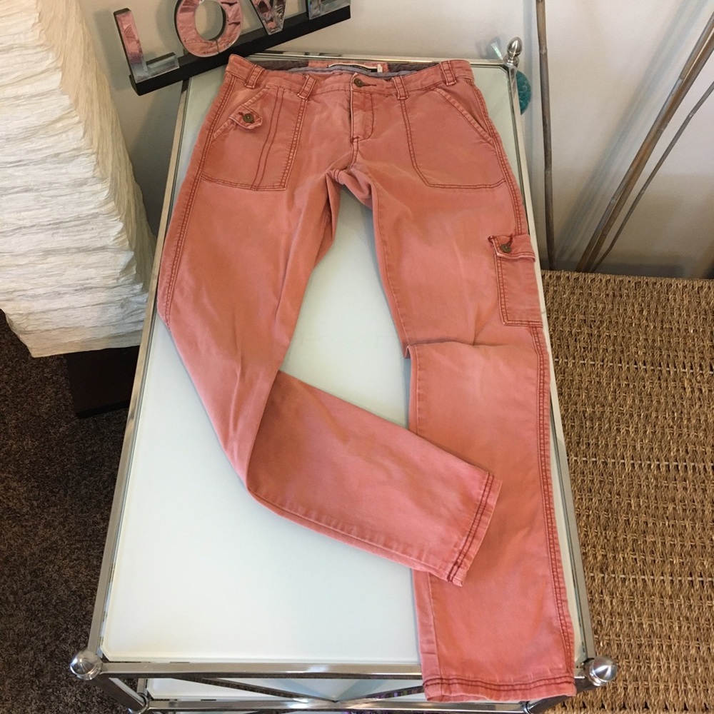 Anthropologie Salmon-Colored 5-Pocket Cargo Pants